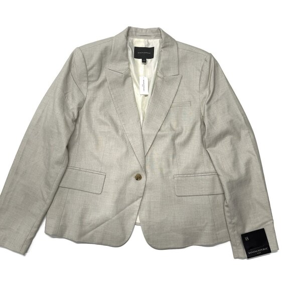 Banana Republic Blazer Womens Sz 18 Beige NWT Career Work Surgeon Cuffs Jacket - Picture 1 of 14